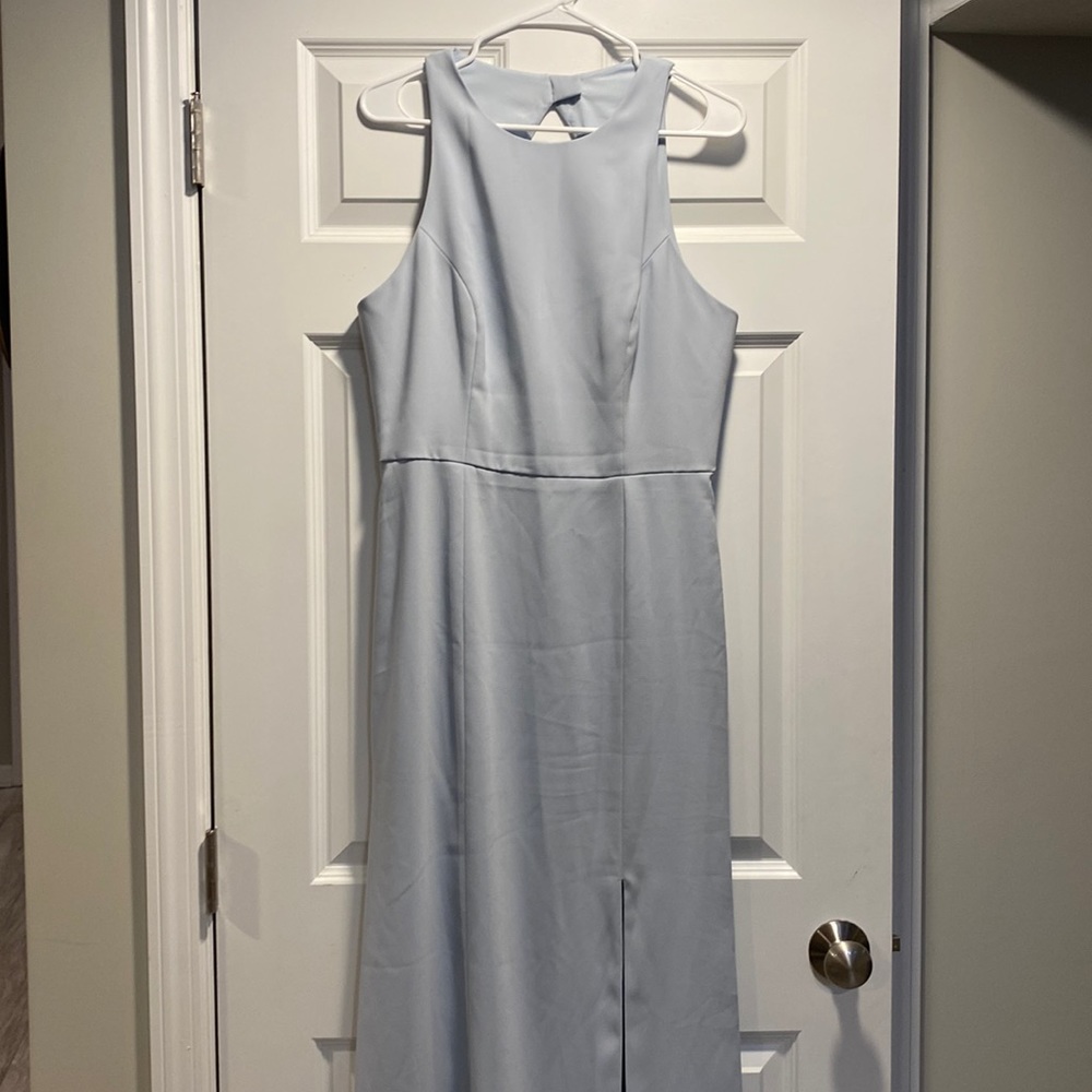 Dessy collection Vivian diamond light blue gown size 8